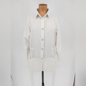 NWT Gretchen Scott Boarding School Safari Jacket Womens XS Off White Preppy Chic